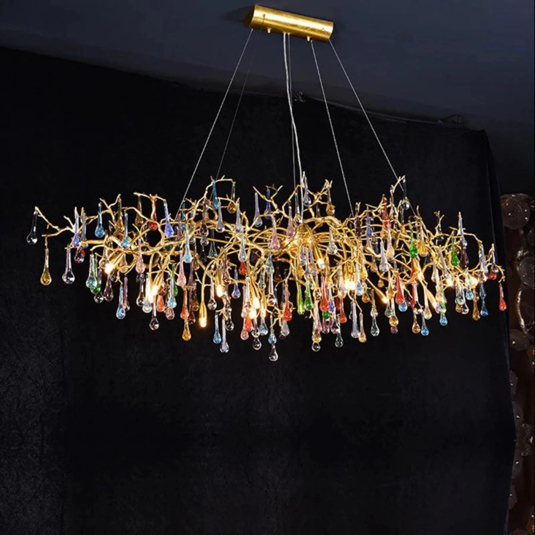 Florian Colorful Crystal Long Branch Chandelier - Camilalamps - CAM - Fl - W01