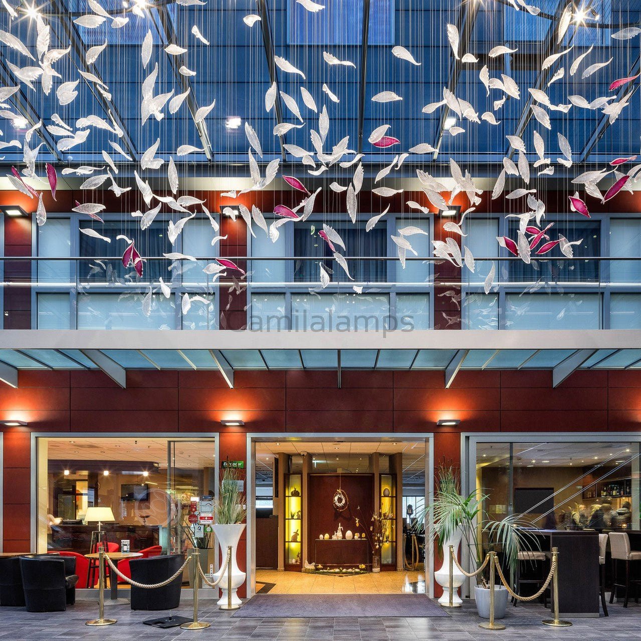 Flying Glass Feather Chandelier - Camilalamps - VKC2-1240410-15