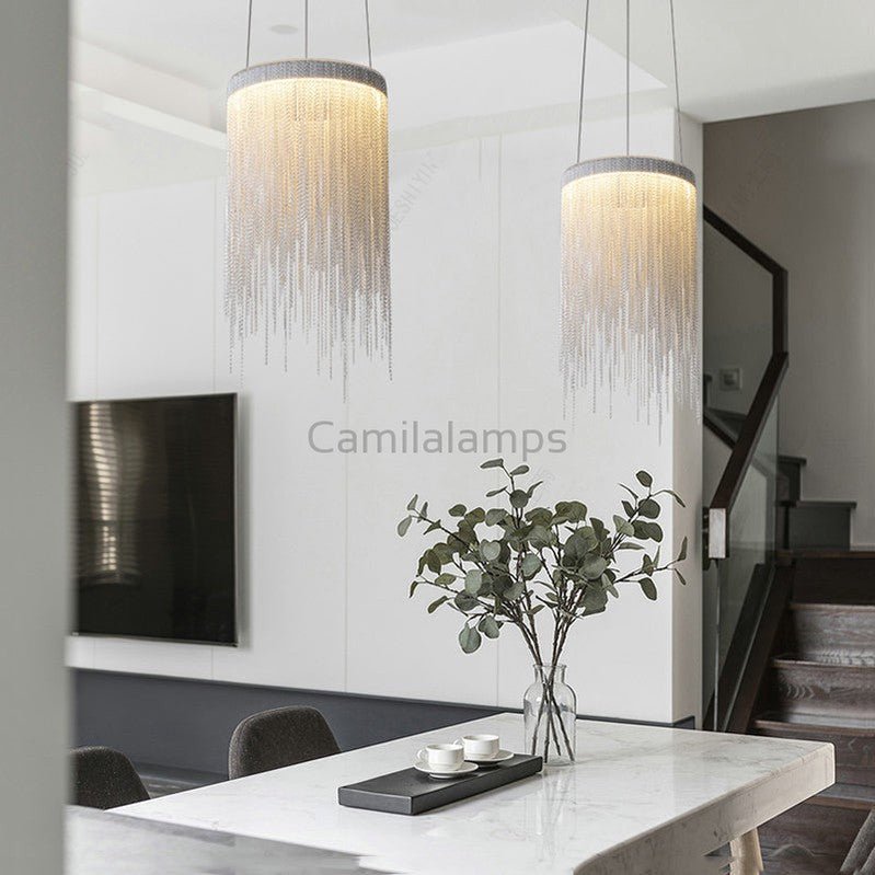 Flynn Aluminum Chain Tassel Pendant Light - Camilalamps - CA - A - 005