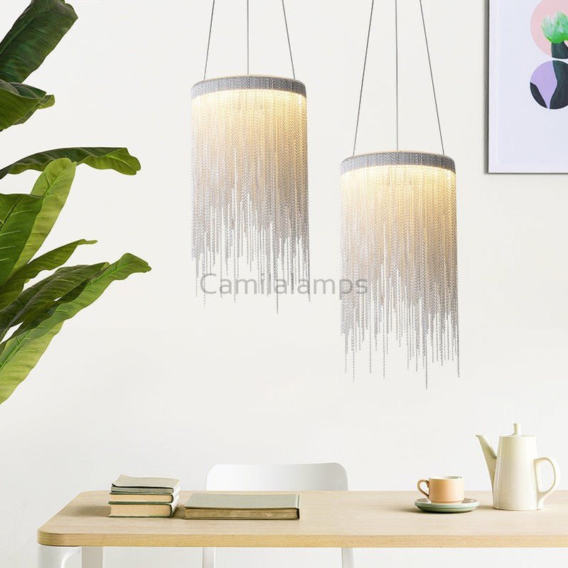 Flynn Aluminum Chain Tassel Pendant Light - Camilalamps - CA - A - 005