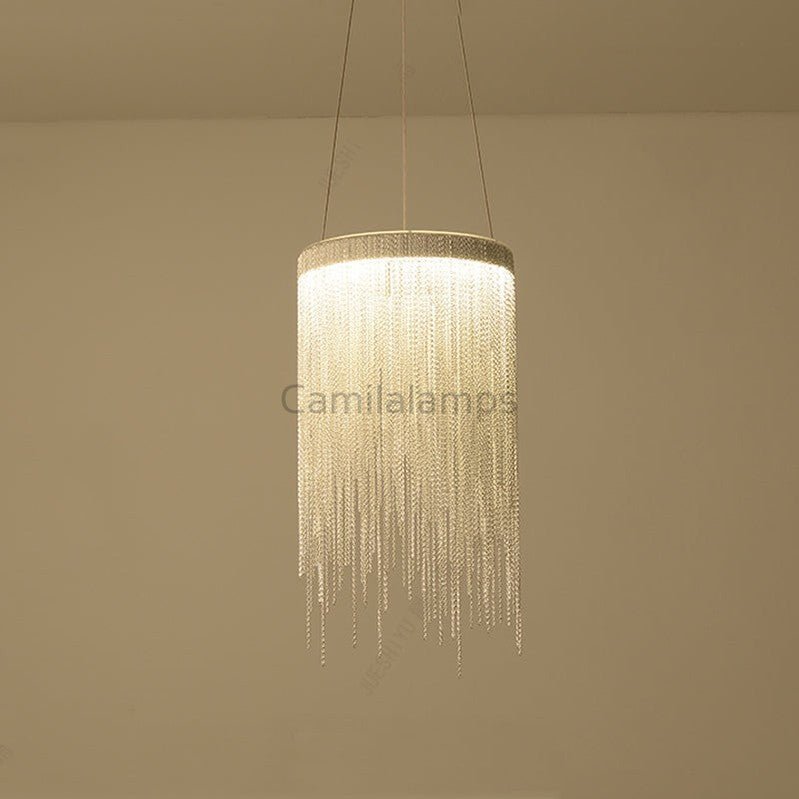 Flynn Aluminum Chain Tassel Pendant Light - Camilalamps - CA - A - 005