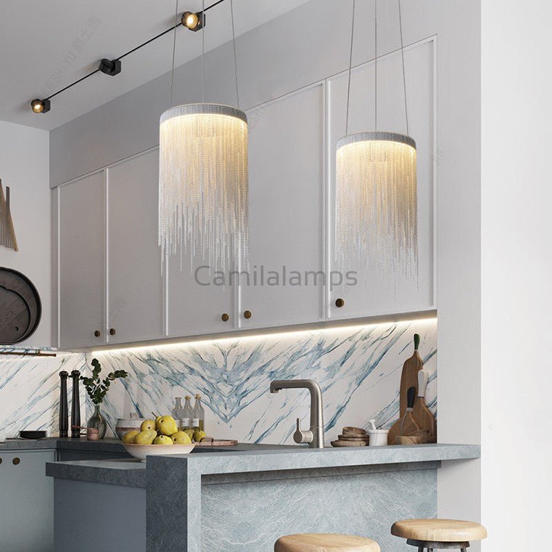 Flynn Aluminum Chain Tassel Pendant Light - Camilalamps - CA - A - 005