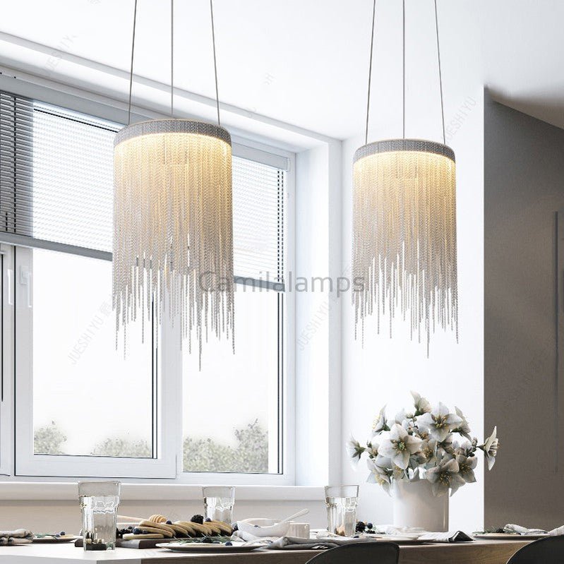 Flynn Aluminum Chain Tassel Pendant Light - Camilalamps - CA - A - 005