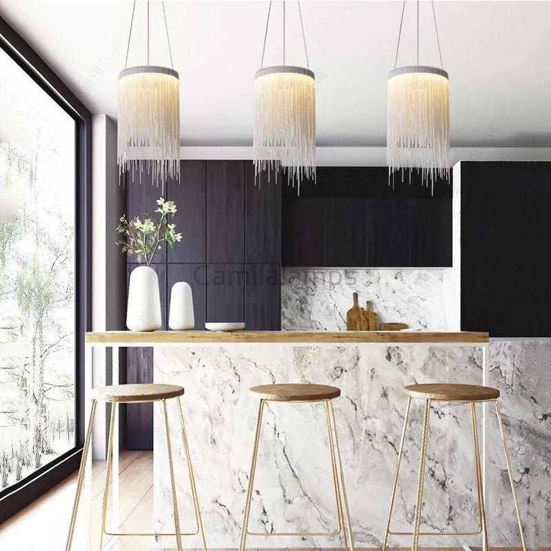 Flynn Aluminum Chain Tassel Pendant Light - Camilalamps - CA - A - 005