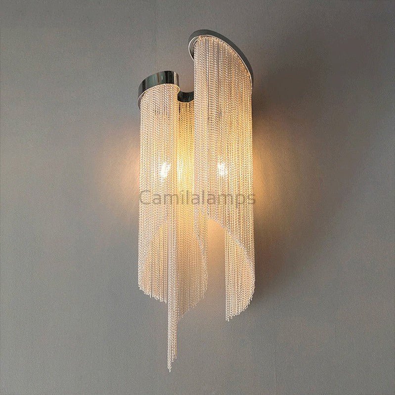 Flynn Aluminum Chain Tassel Wall Sconce - Camilalamps - CAA - 10031A1