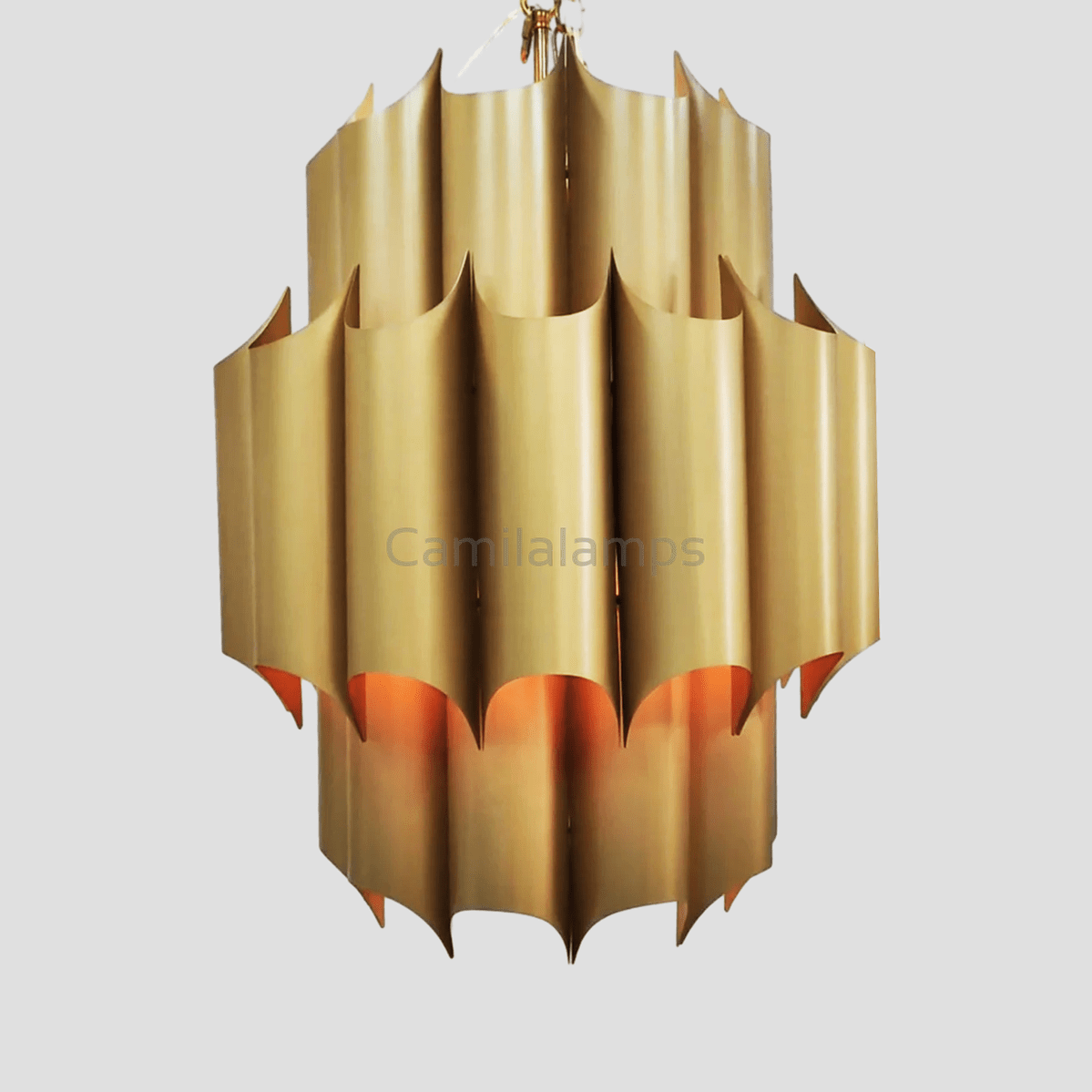 Gabe Brass Fluted Chandelier - Camilalamps - CA - LI2024 - C5828