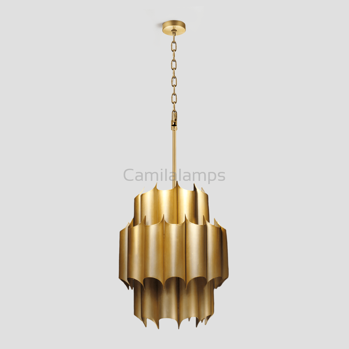 Gabe Brass Fluted Chandelier - Camilalamps - Ca-1LI2024-1C5829