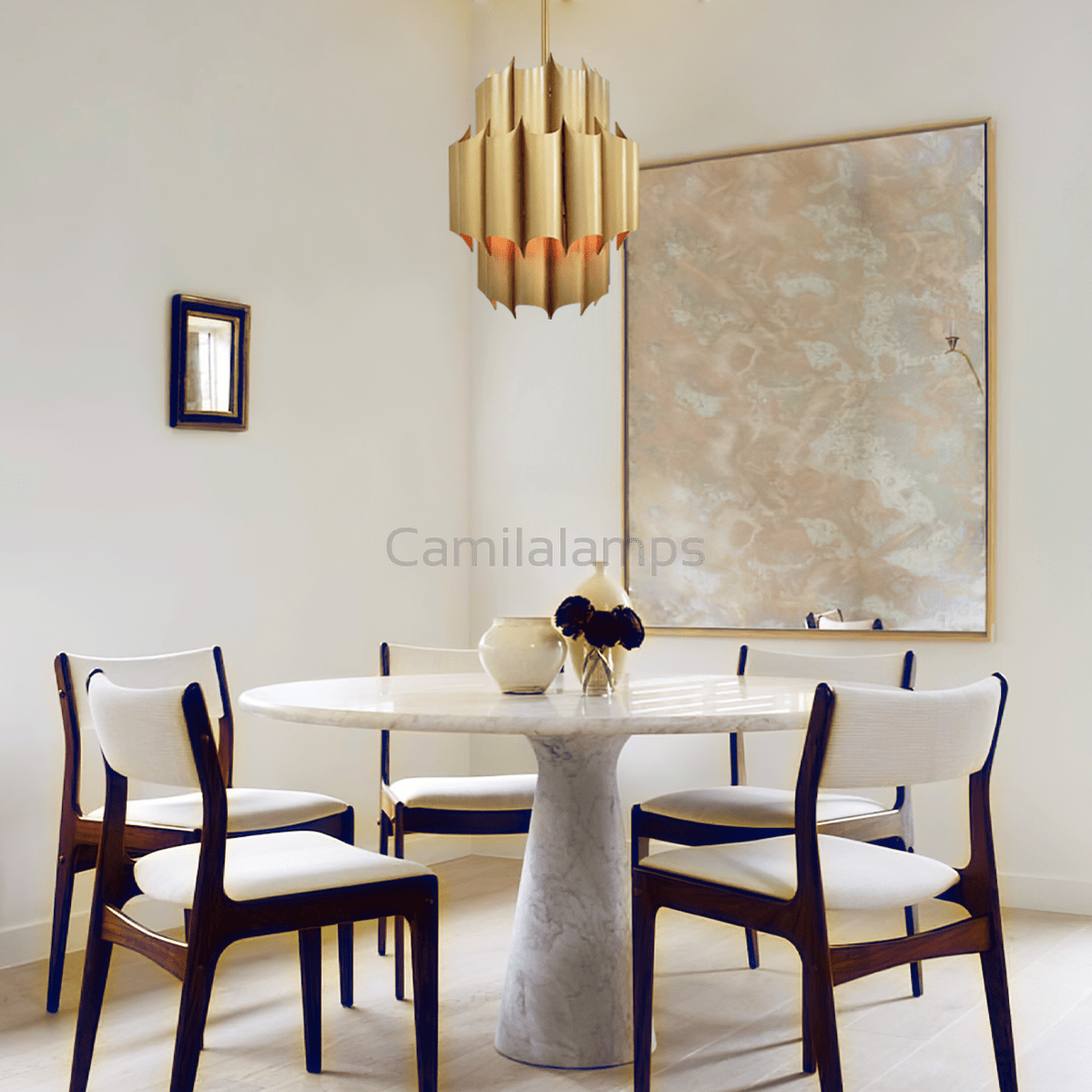 Gabe Brass Fluted Chandelier - Camilalamps - CA - LI2024 - C5829