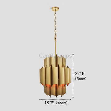 Gabe Brass Fluted Chandelier - Camilalamps - CA - LI2024 - C5828