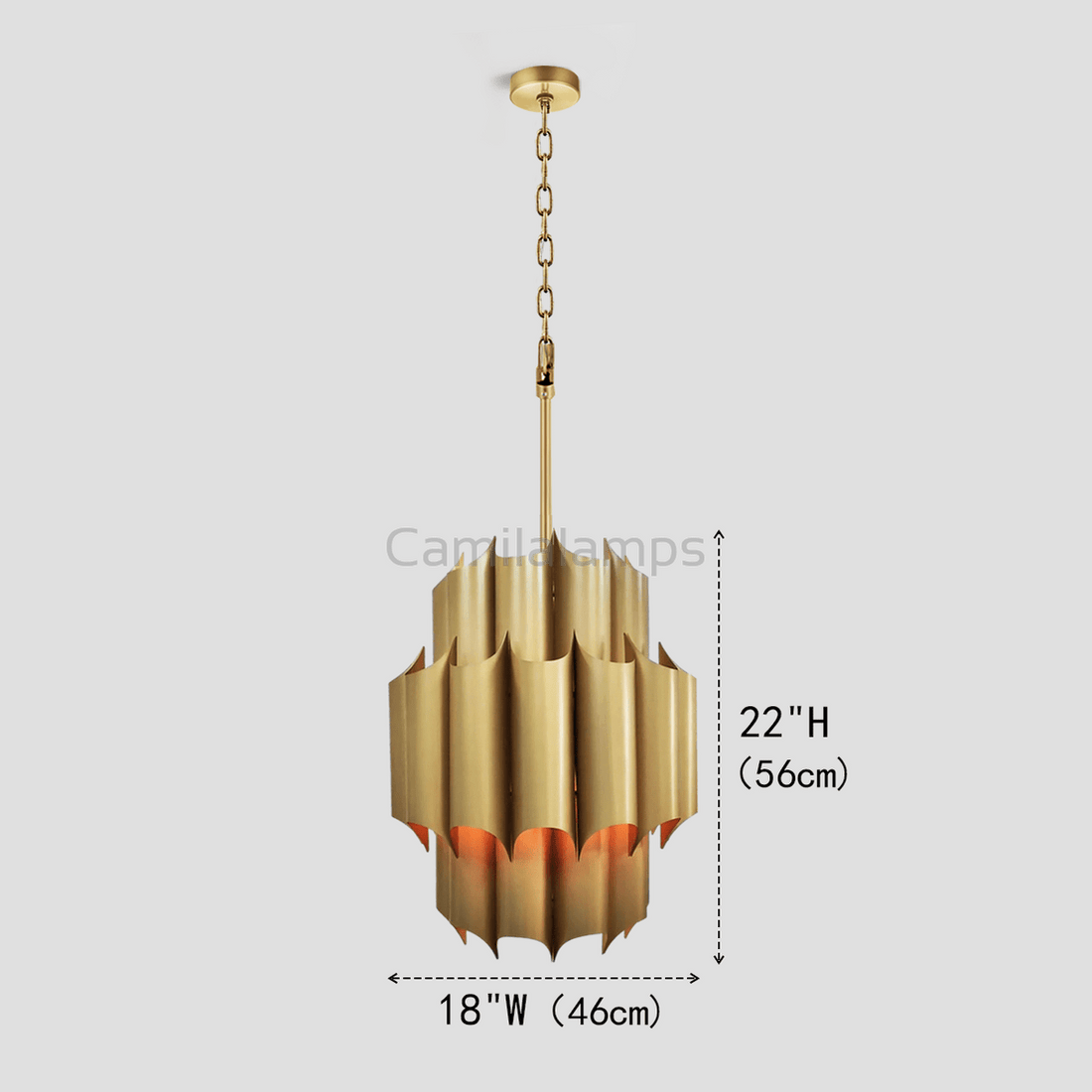Gabe Brass Fluted Chandelier - Camilalamps - Ca-1LI2024-1C5828