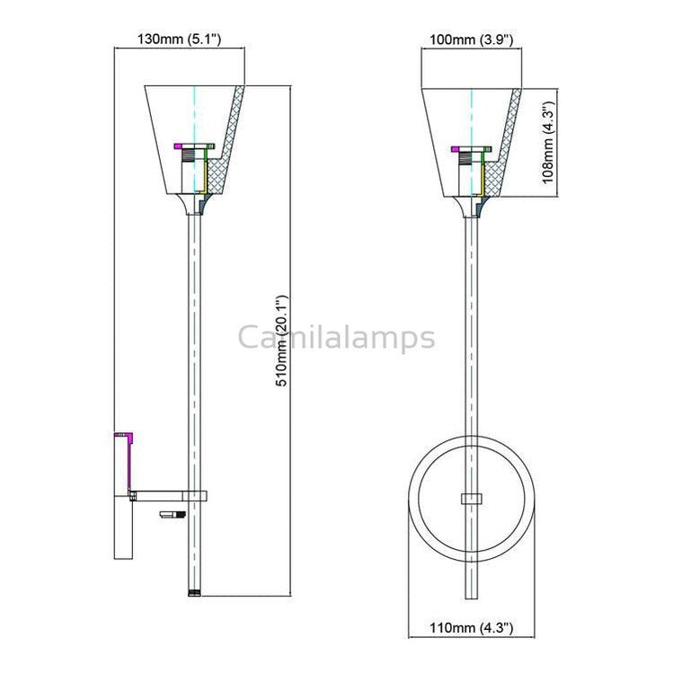 Gideon Torch Grand Wall Sconces - Camilalamps - CAM1726