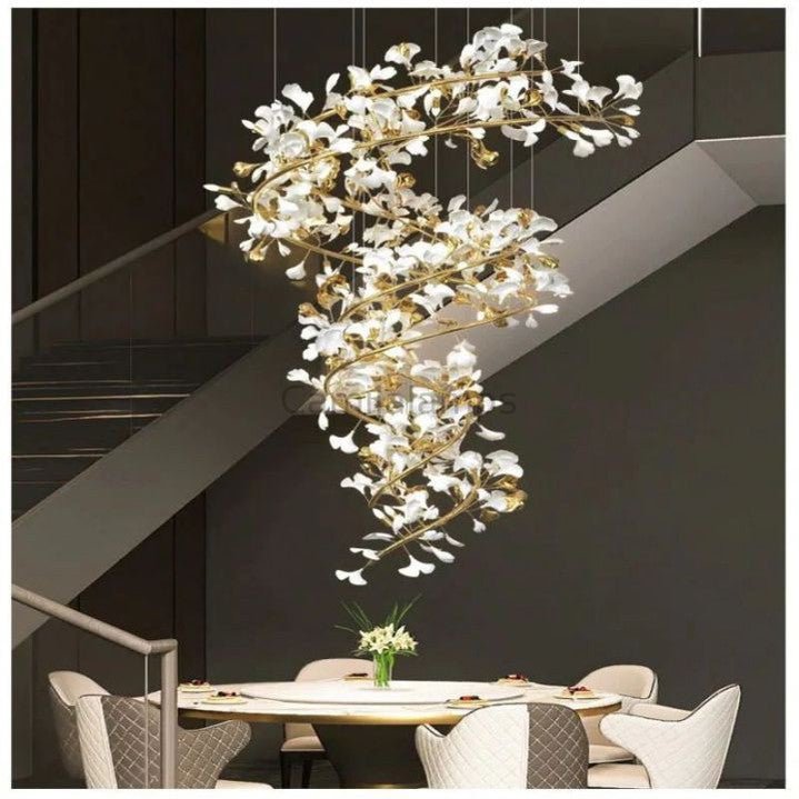 Ginkgo Cascading B (Spiral) Branch Chandelier - Camilalamps - CA - GI2023 - C1421