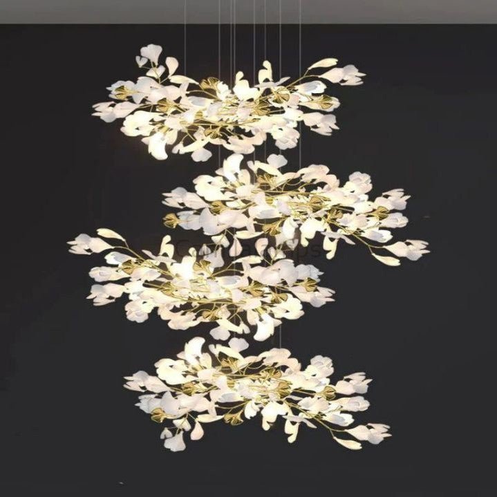 Ginkgo Cascading C (Alternating) Branch Chandelier - Camilalamps - Ca-1GI2023-1C1431