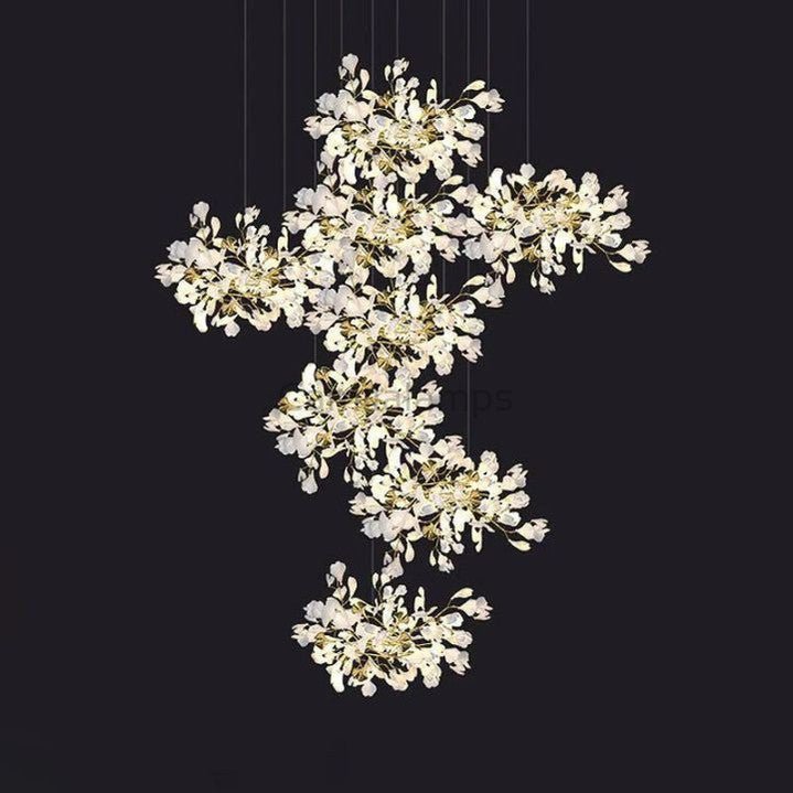 Ginkgo Cascading C (Alternating) Branch Chandelier - Camilalamps - Ca-1GI2023-1C1431