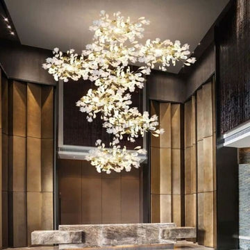 Ginkgo Cascading C (Alternating) Branch Chandelier - Camilalamps - Ca-1GI2023-1C1429