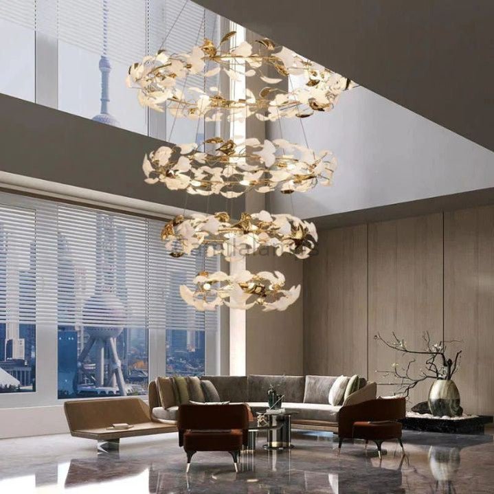 Ginkgo Rings Linear Branch Chandelier - Camilalamps - CA - GI2023 - C1433