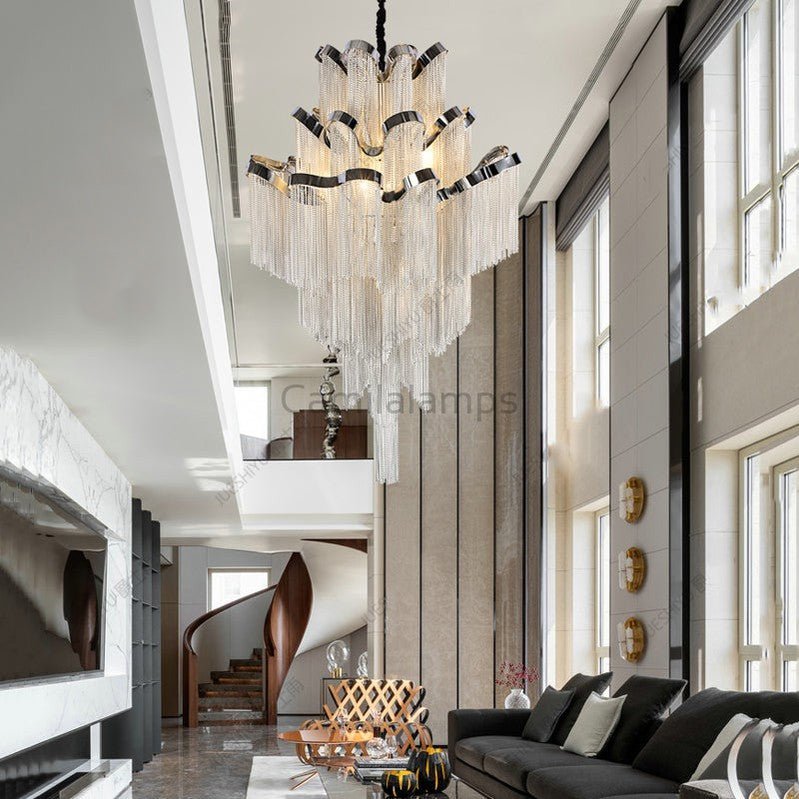 Gladys Aluminum Chain Tassel Stream Chandelier - Camilalamps - Ca-1a-1051