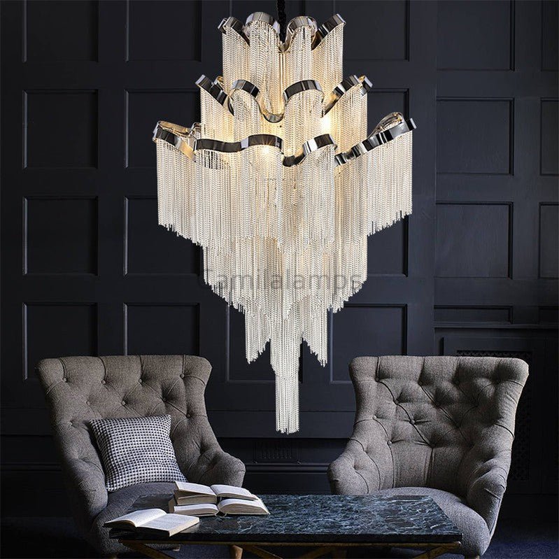 Gladys Aluminum Chain Tassel Stream Chandelier - Camilalamps - Ca-1a-1047