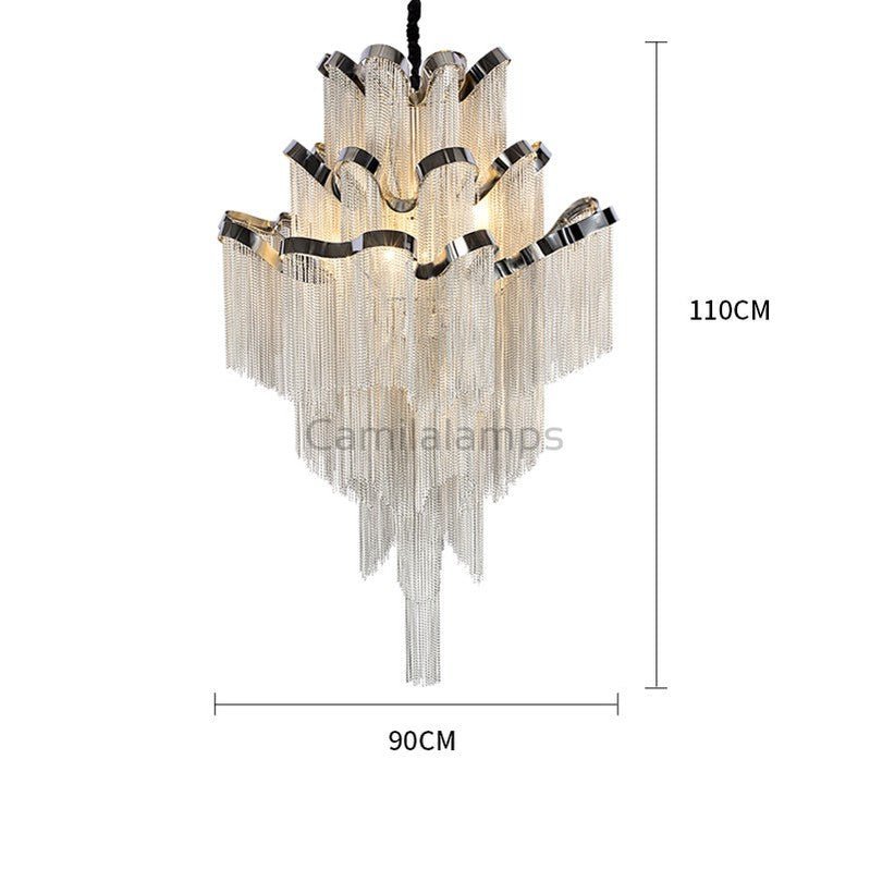 Gladys Aluminum Chain Tassel Stream Chandelier - Camilalamps - Ca-1a-1050