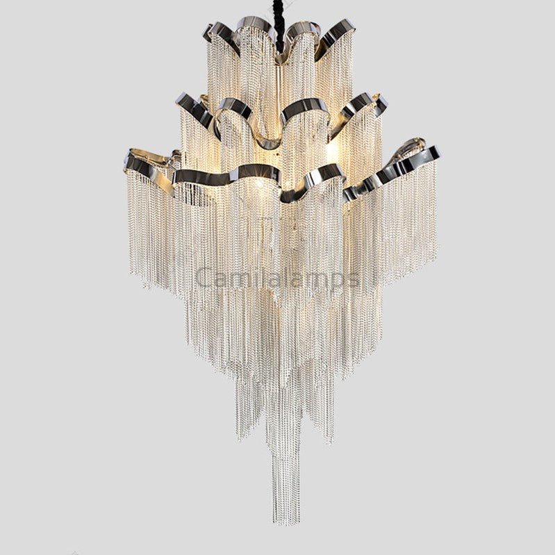 Gladys Aluminum Chain Tassel Stream Chandelier - Camilalamps - CA - A - 047