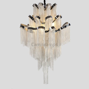 Gladys Aluminum Chain Tassel Stream Chandelier - Camilalamps - Ca-1a-1047