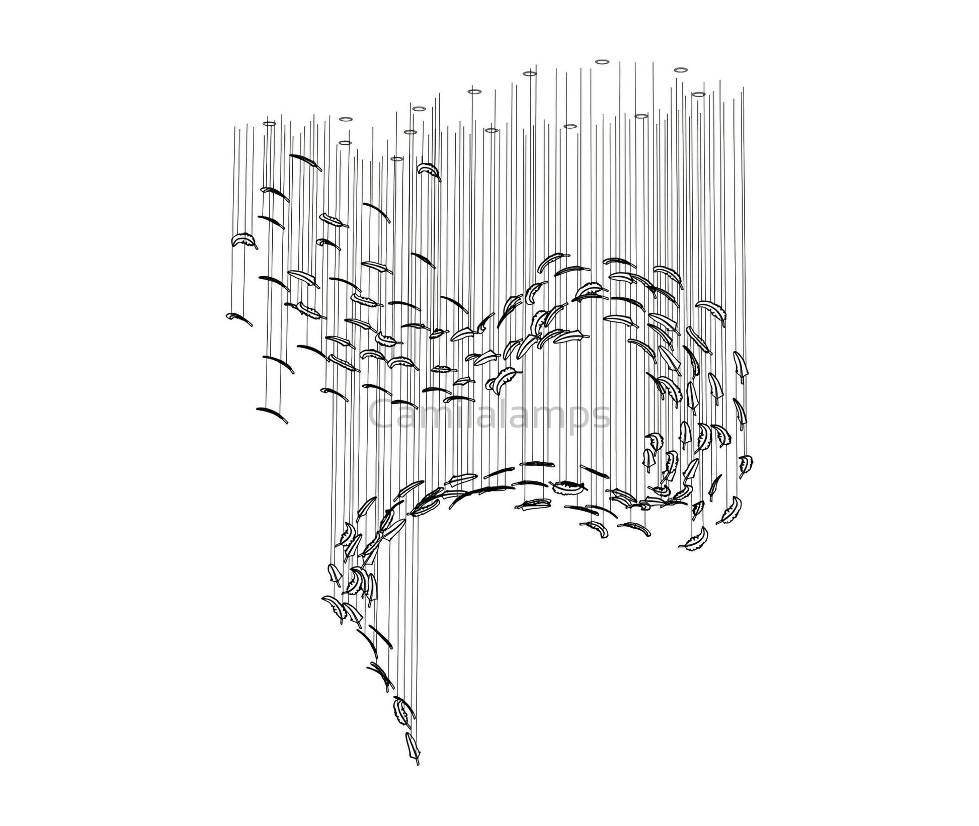 Glass Feathers Chandelier - Camilalamps - VKC5 - 240401 - 1