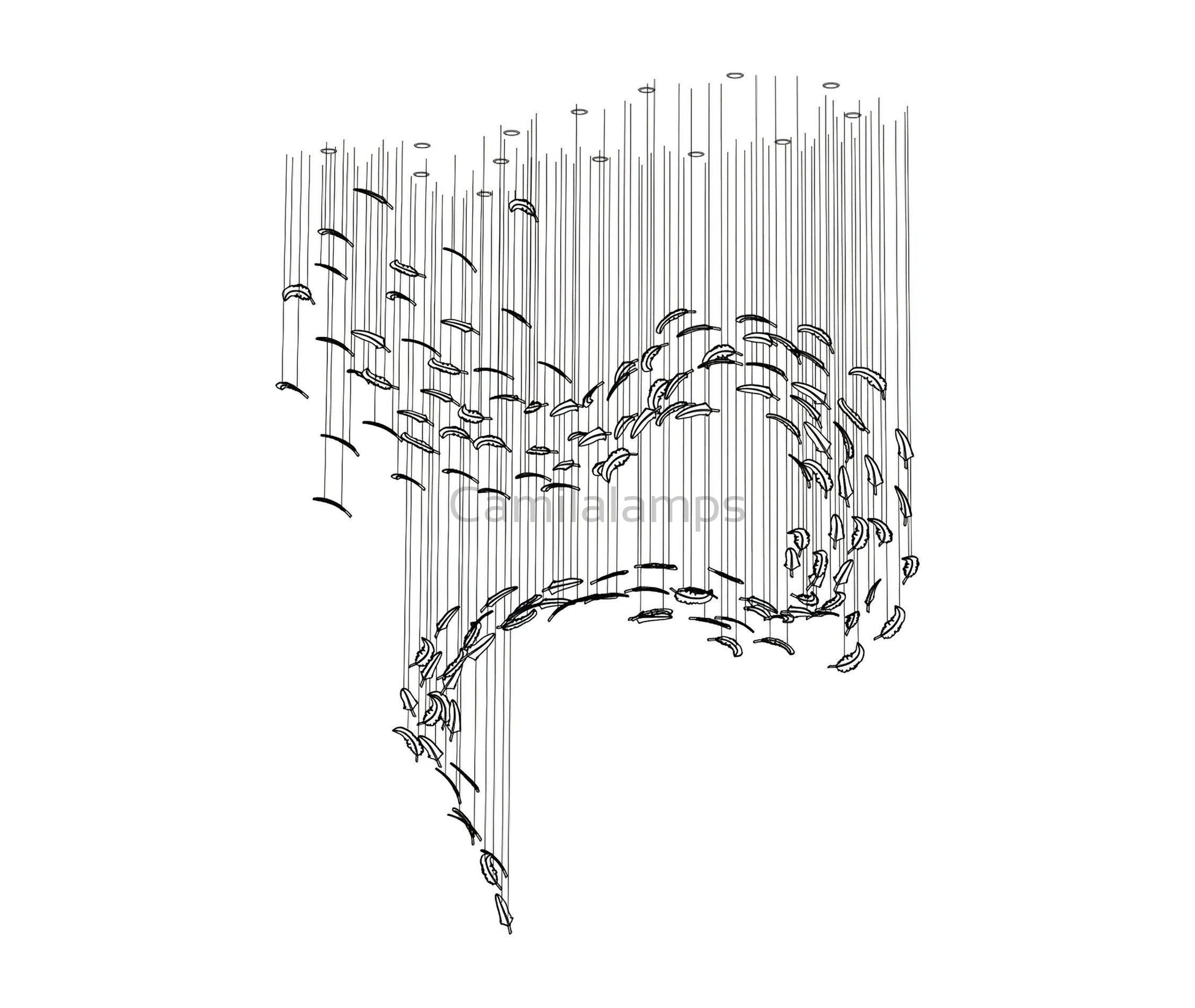 Glass Feathers Chandelier - Camilalamps - VKC5-1240401-11