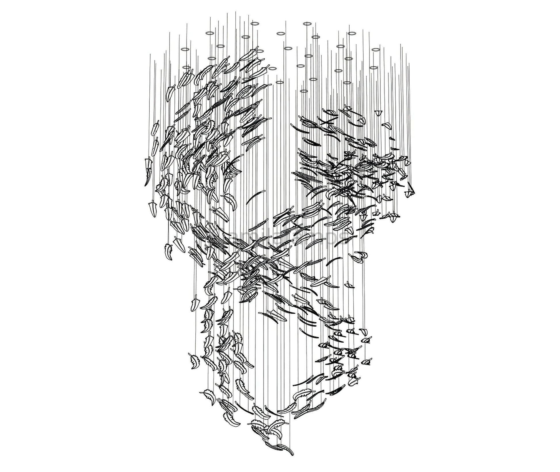 Glass Feathers Chandelier - Camilalamps - VKC5 - 240401 - 1