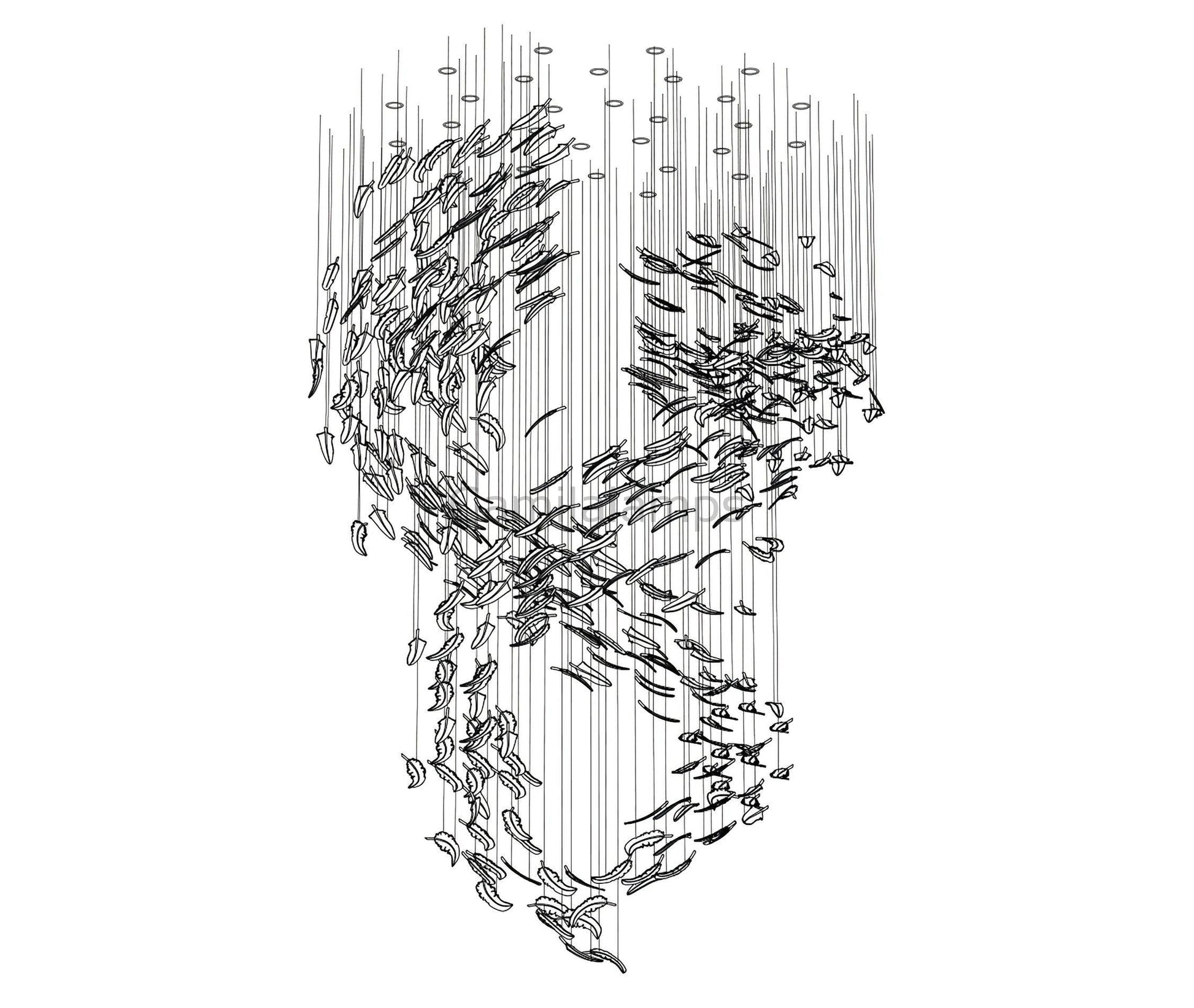 Glass Feathers Chandelier - Camilalamps - VKC5-1240401-11