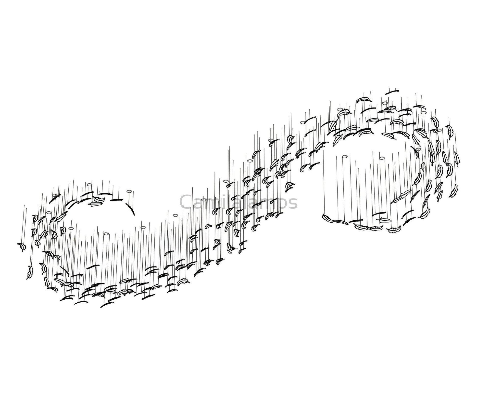 Glass Feathers Chandelier - Camilalamps - VKC5-1240401-11