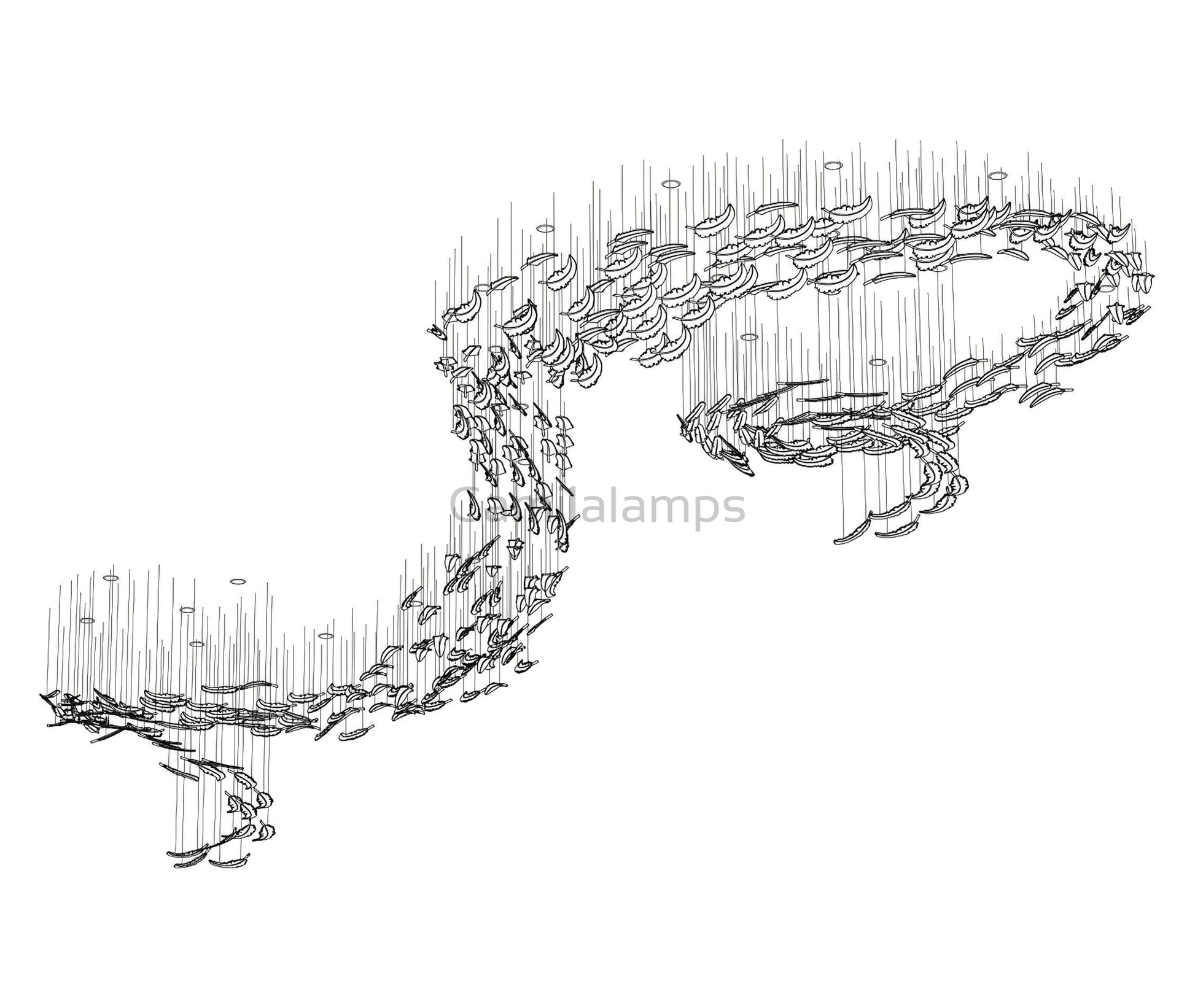 Glass Feathers Chandelier - Camilalamps - VKC5 - 240401 - 1