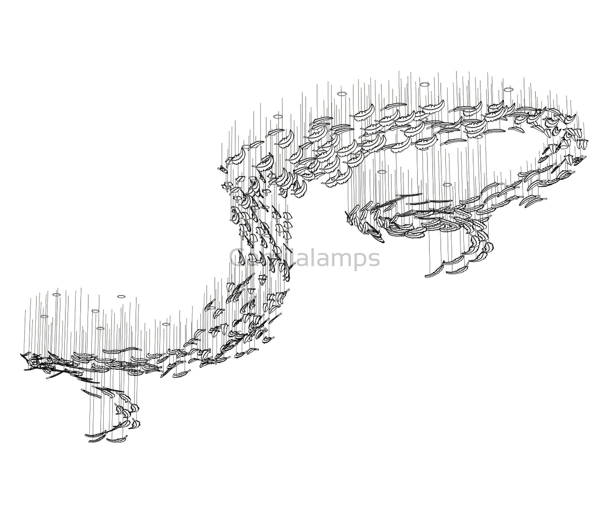 Glass Feathers Chandelier - Camilalamps - VKC5-1240401-11