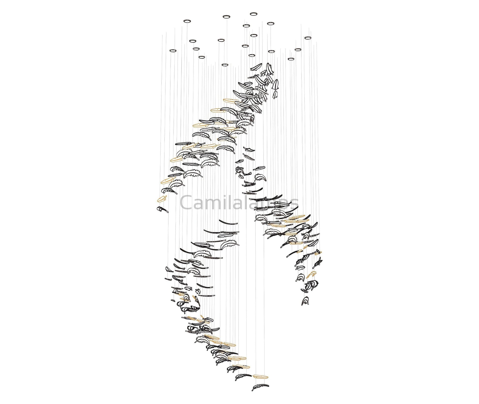 Glass Feathers Chandelier - Camilalamps - VKC5 - 240401 - 1