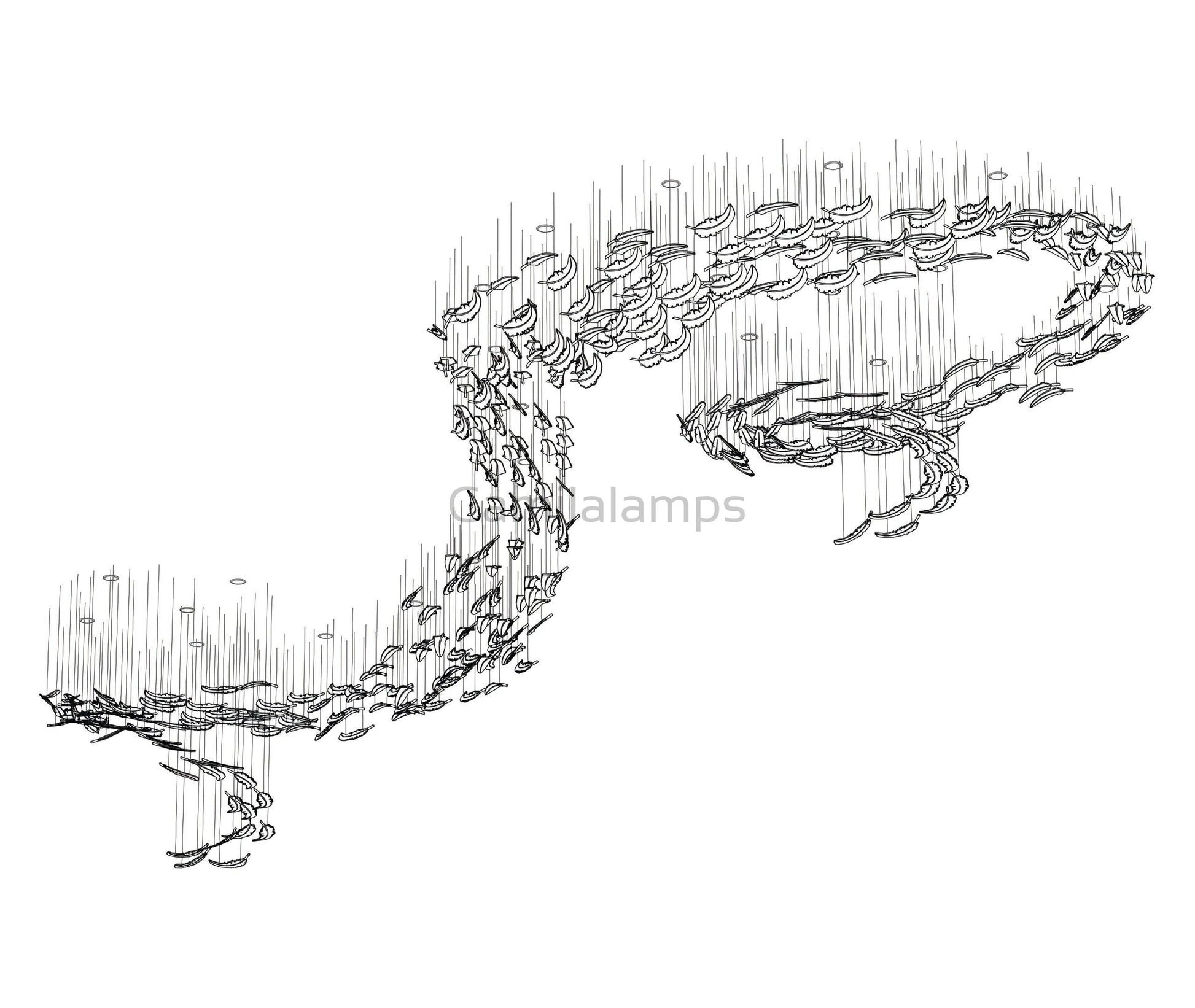 Glass Feathers Chandelier - Camilalamps - VKC5 - 240401 - 1