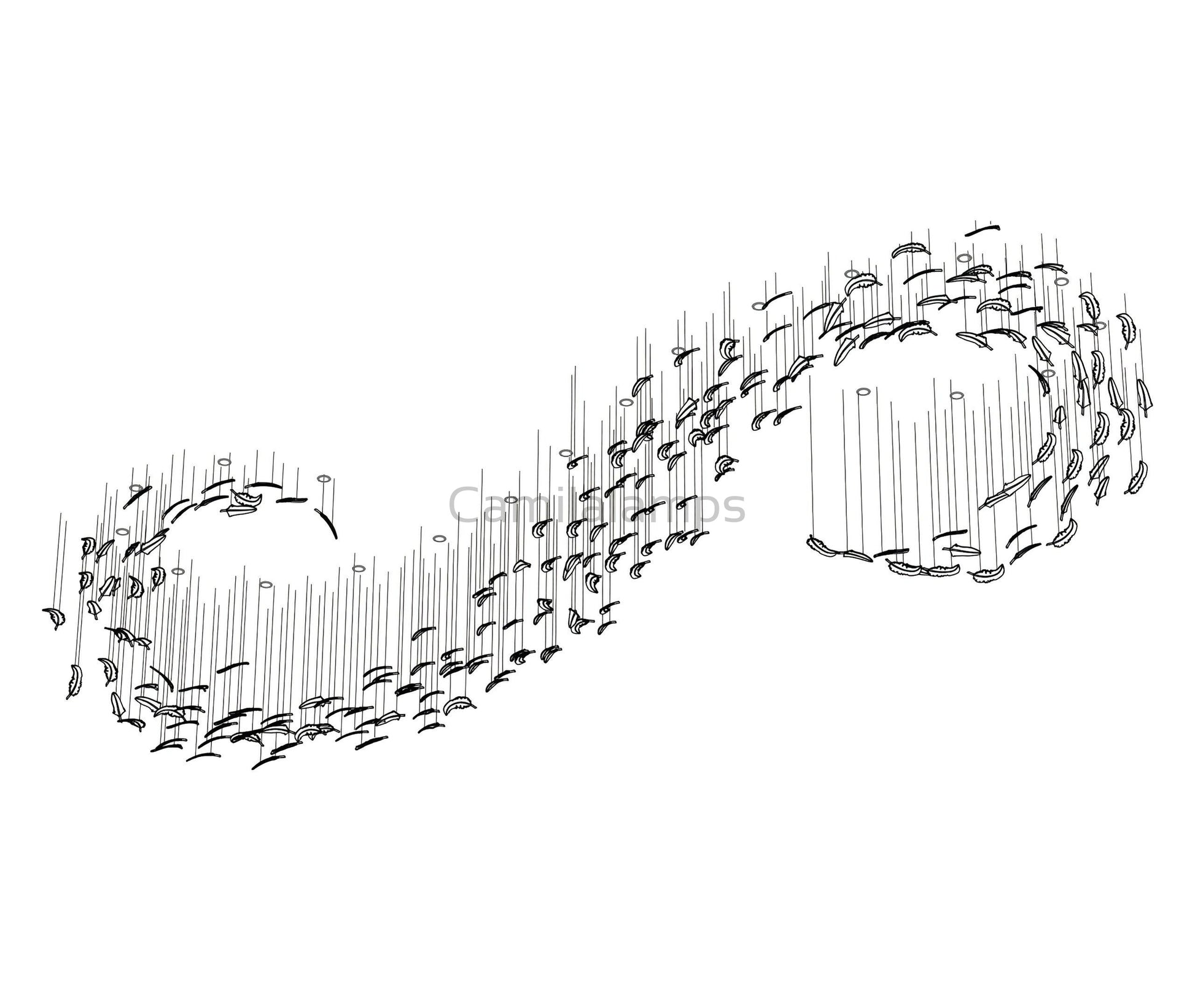 Glass Feathers Chandelier - Camilalamps - VKC5 - 240401 - 1