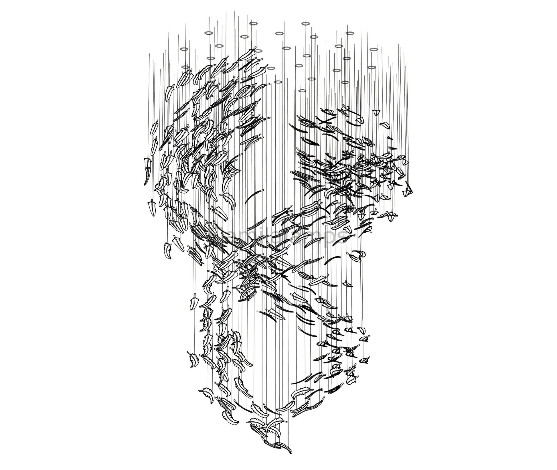 Glass Feathers Chandelier - Camilalamps - VKC5 - 240401 - 1