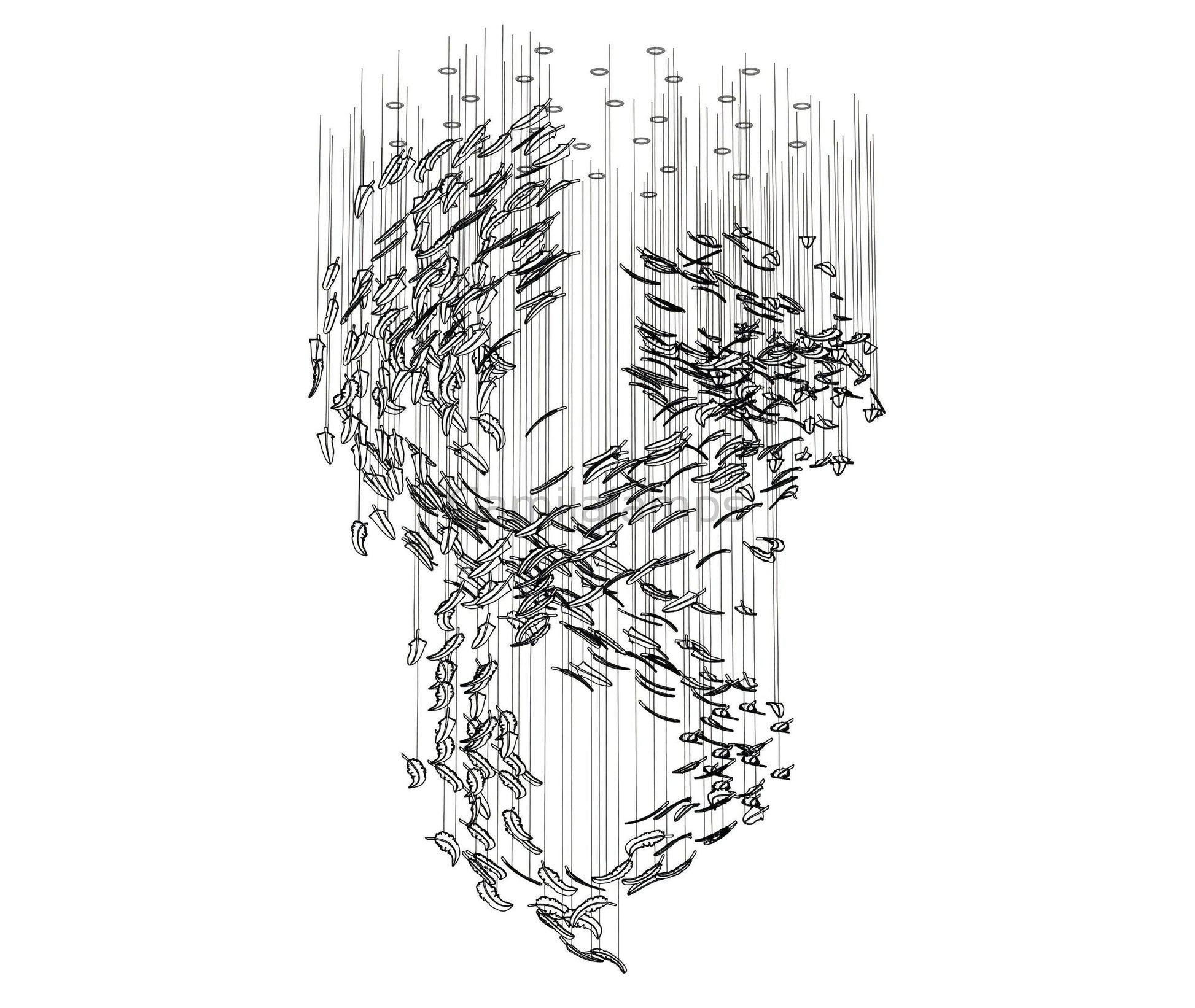 Glass Feathers Chandelier - Camilalamps - VKC5-1240401-11