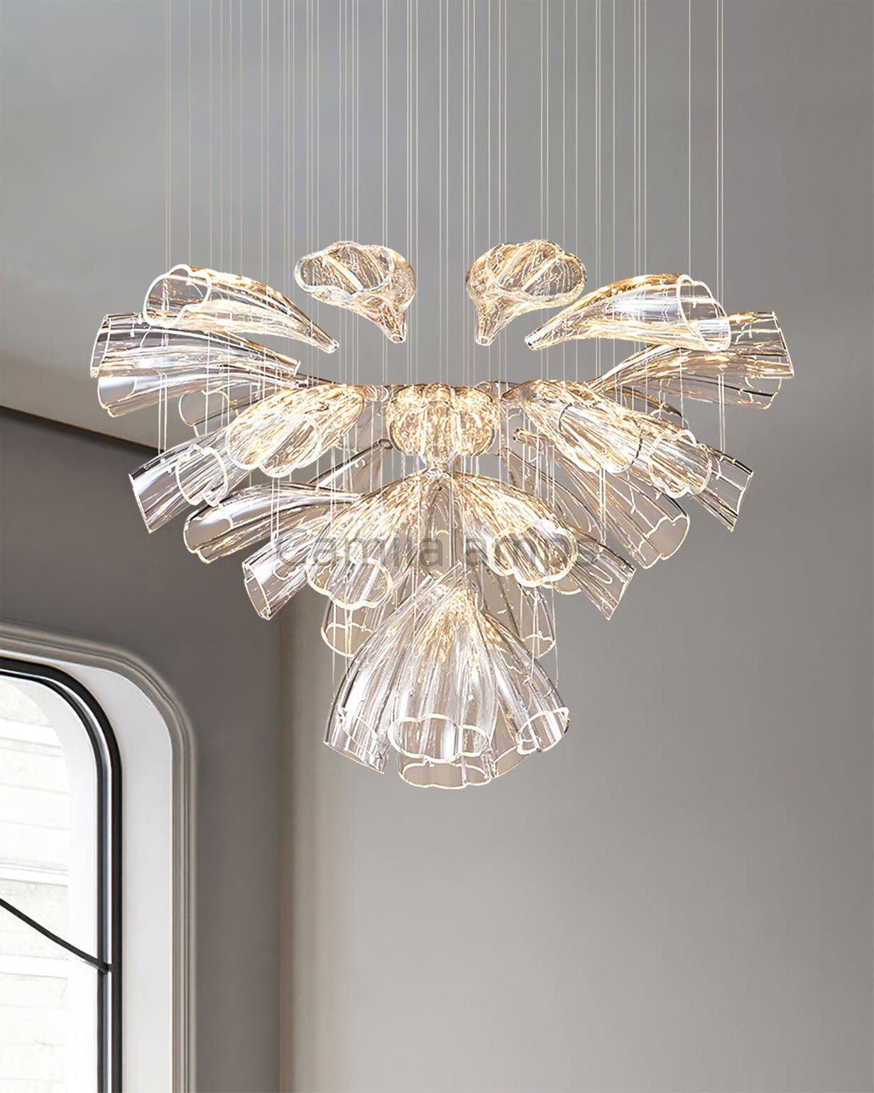 Glass Lotus Chandelier - Camilalamps - CA - Glass - 1849 - 007