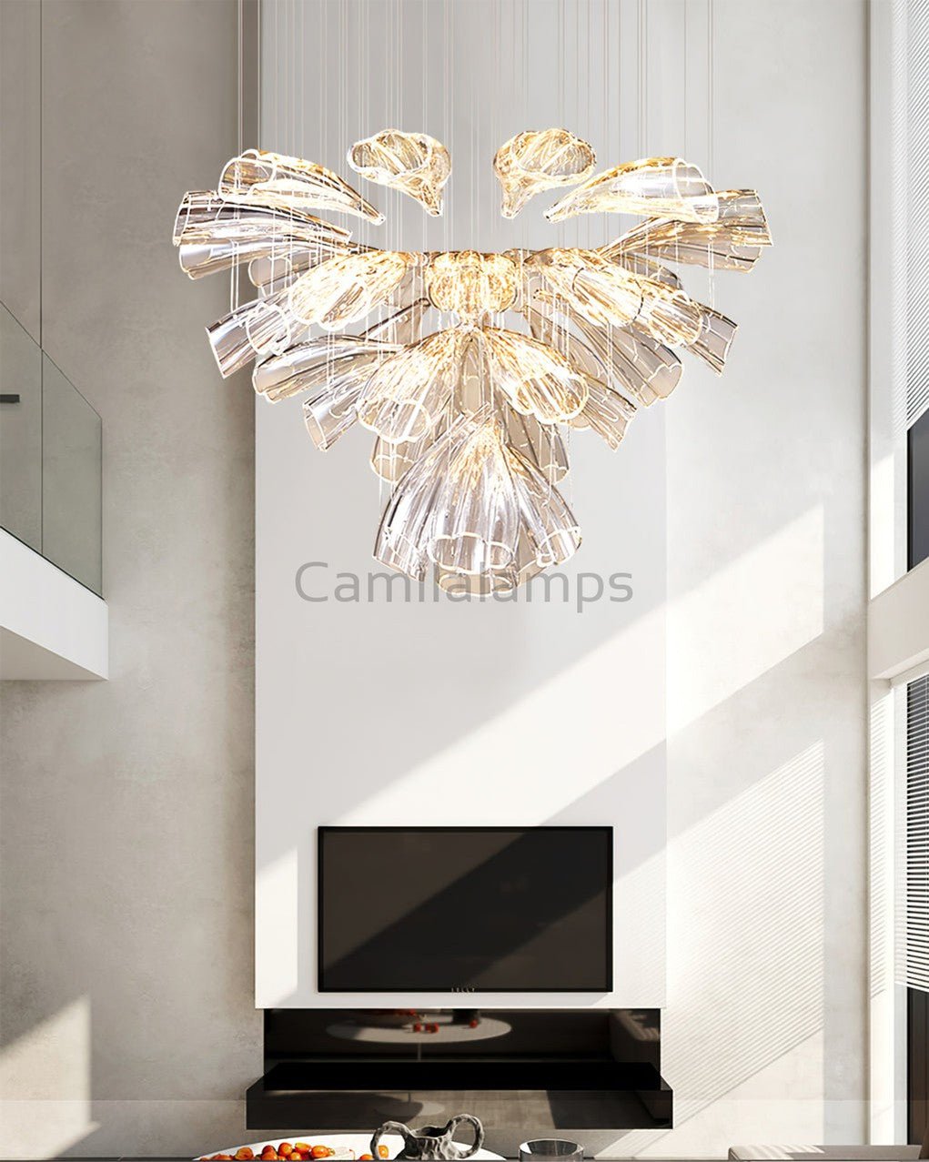 Glass Lotus Chandelier - Camilalamps - CA - Glass - 1849 - 007