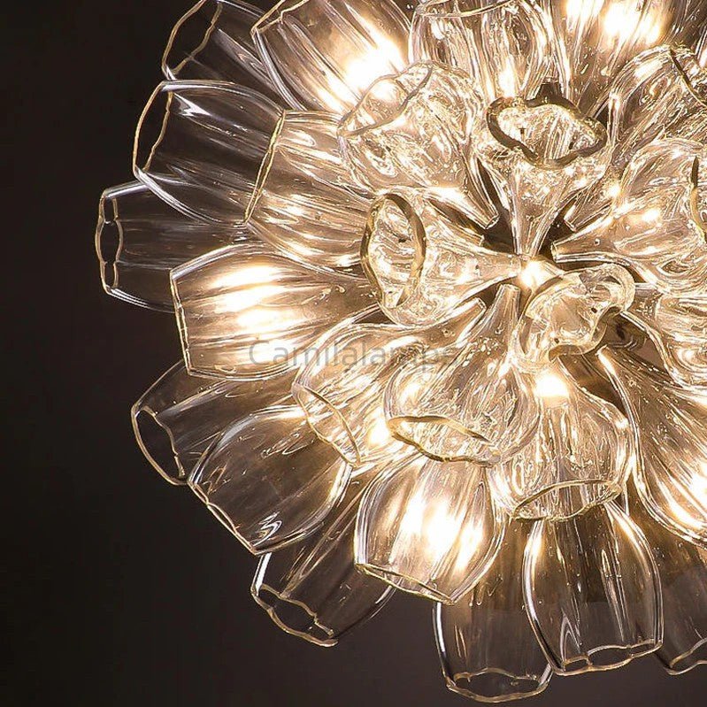 Glass Lotus Chandelier - Camilalamps - CA - Glass - 1849 - 007