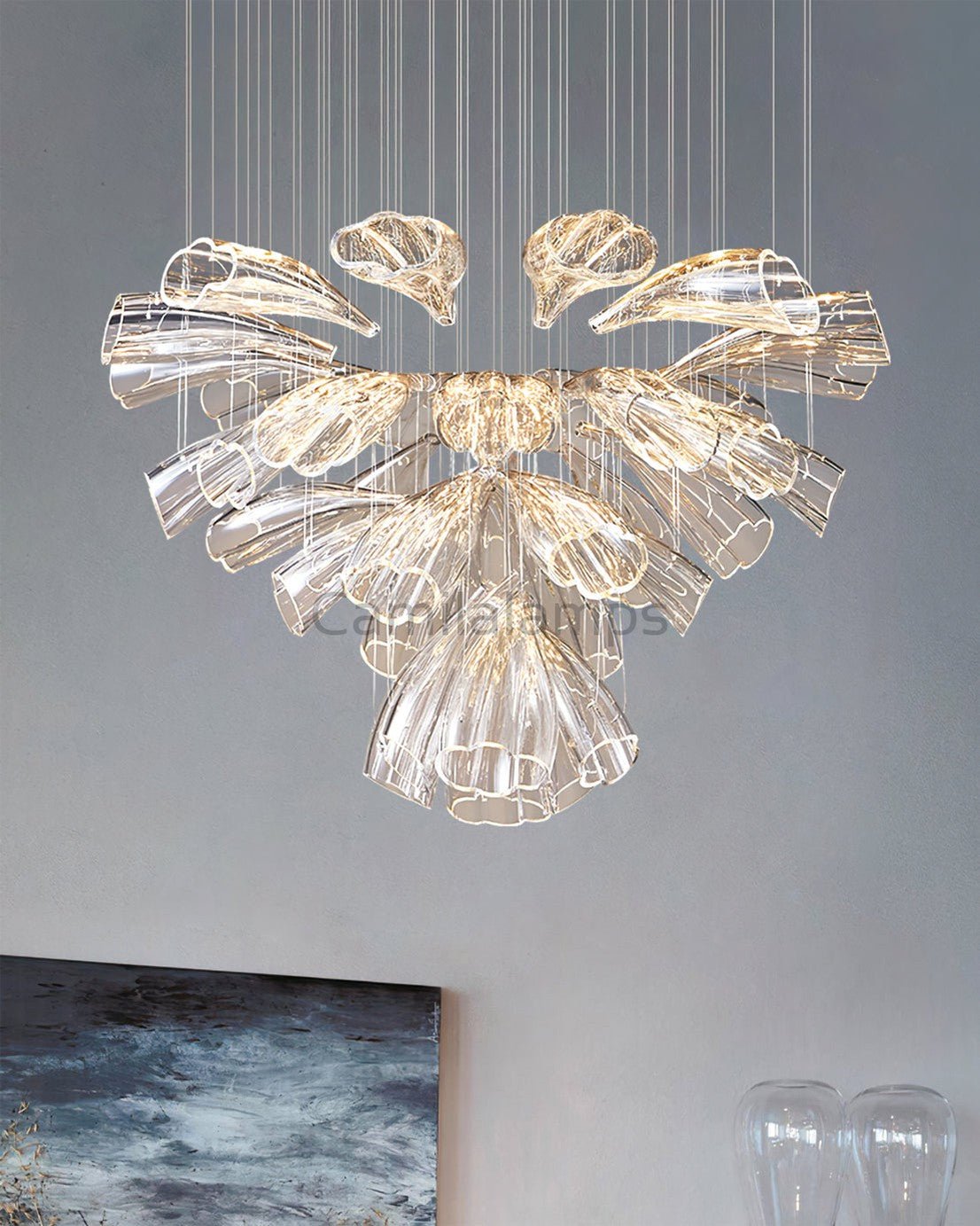 Glass Lotus Chandelier - Camilalamps - CA - Glass - 1849 - 007