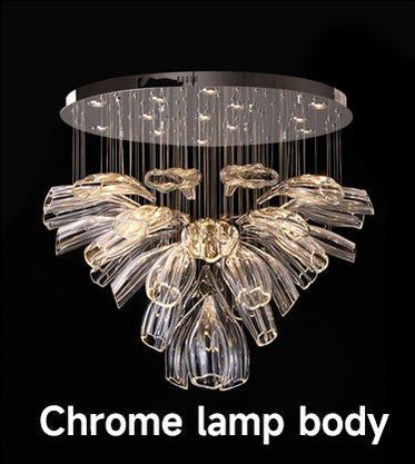 Glass Lotus Chandelier - Camilalamps - CA - Glass - 1849 - 007