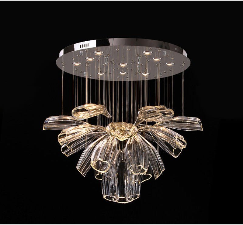 Glass Lotus Chandelier - Camilalamps - CA - Glass - 1849 - 007
