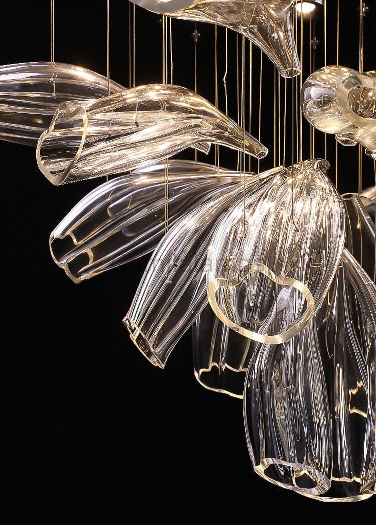 Glass Lotus Chandelier - Camilalamps - CA - Glass - 1849 - 007