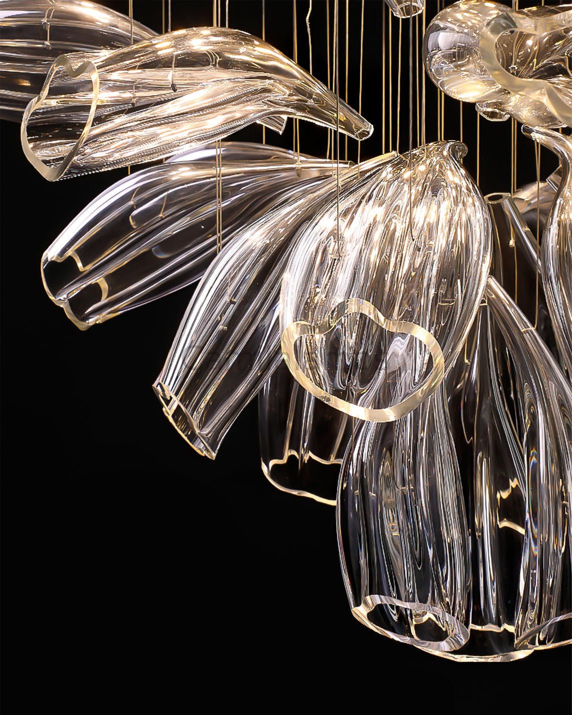 Glass Lotus Chandelier - Camilalamps - CA - Glass - 1849 - 007