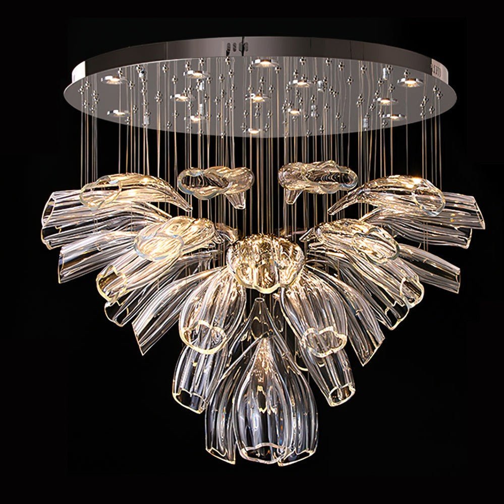 Glass Lotus Chandelier - Camilalamps - CA - Glass - 1849 - 007