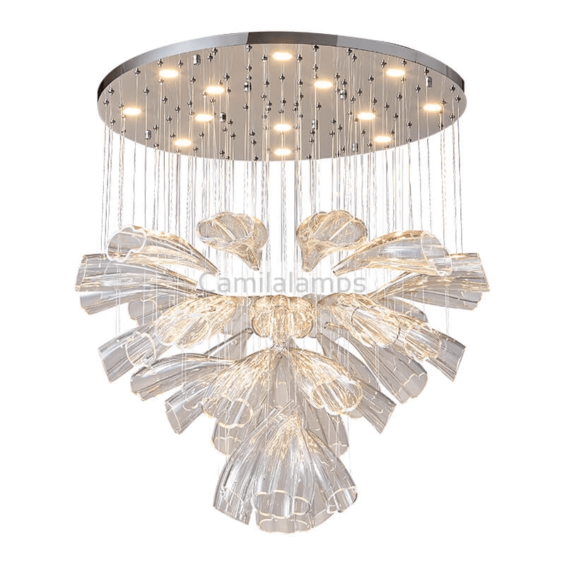 Glass Lotus Chandelier - Camilalamps - CA - Glass - 1849 - 007