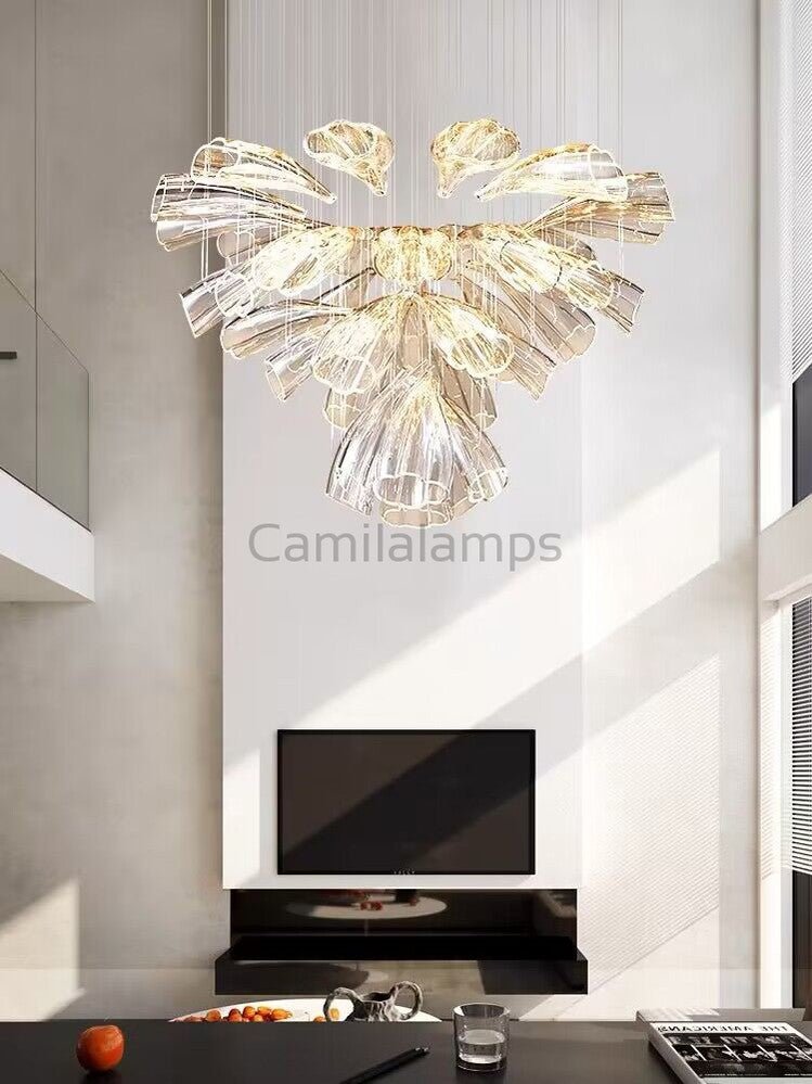 Glass Lotus Chandelier - Camilalamps - CA - Glass - 1849 - 003