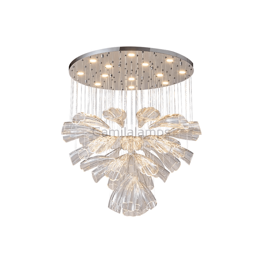 Glass Lotus Chandelier - Camilalamps - CA - Glass - 1849 - 001
