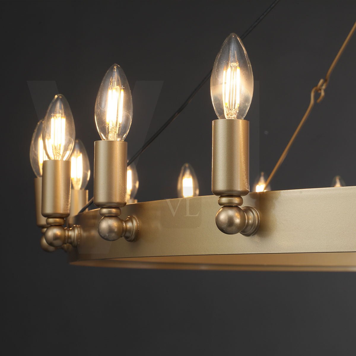 Coviro Vintage Filament Round Chandelier 26"/38"/50"/73" - Camilalamps - CA-h-19213